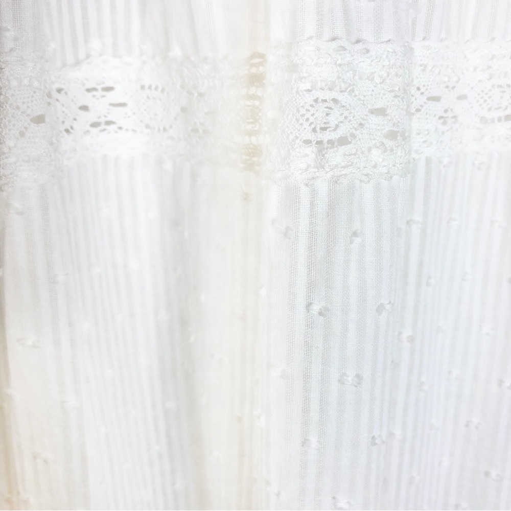 Lulu's Folklore White Swiss Dot Lace Short Sleeve Tiered Midi Dress NWT - Picture 7 of 9